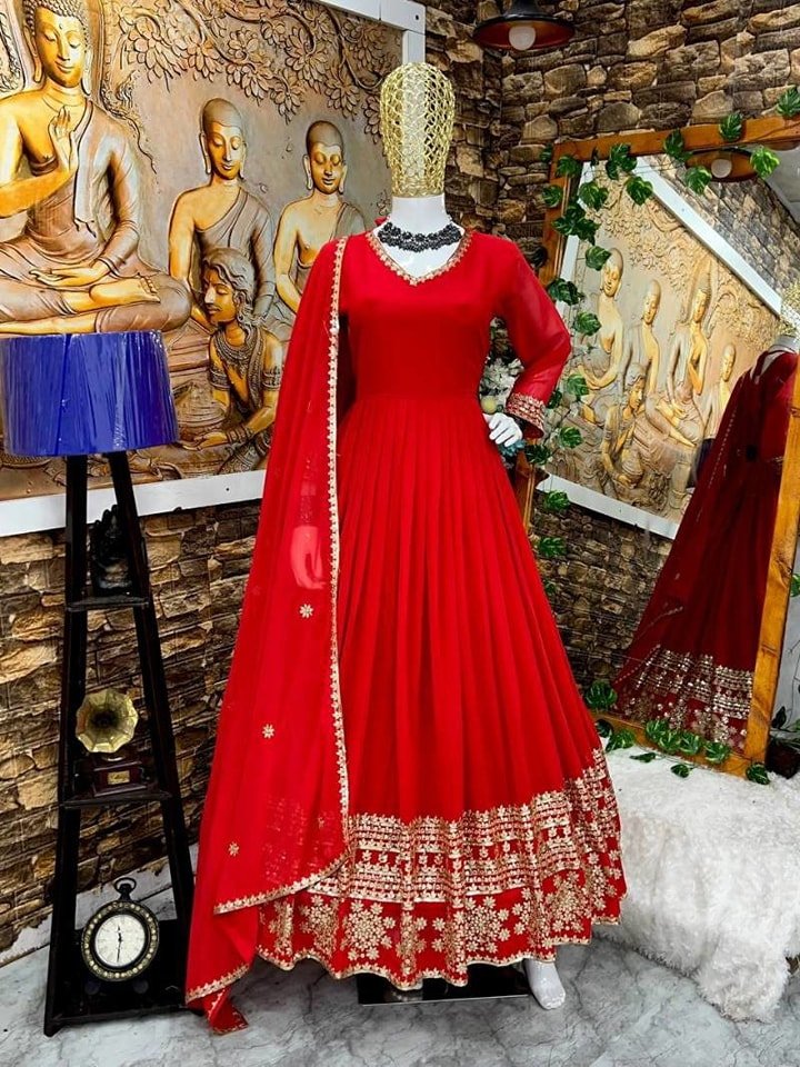 Beautiful Faux Georgette Ready Made Gown Beautiful Faux Georgette Ready Made Gown - Image 2