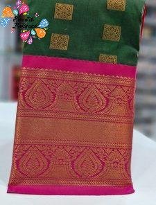 Hunter Green Premium Kanchi Semi Silk Saree Hunter Green Premium Kanchi Semi Silk Saree
