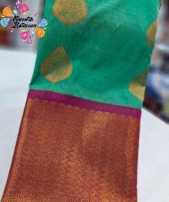 Peacock Green Colour Premium Kanchi Semi Silk Saree