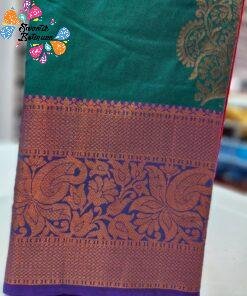 Pine Green Premium Kanchi Semi Silk Saree