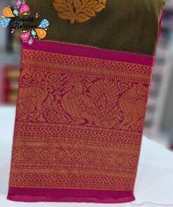 Army Green Colour Premium Kanchi Semi Silk Saree
