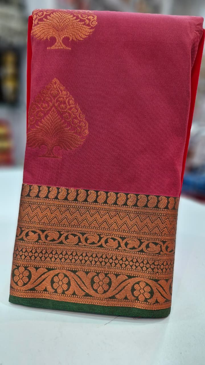 Jam Colour Premium Kanchi Semi Silk Saree Jam Colour Premium Kanchi Semi Silk Saree