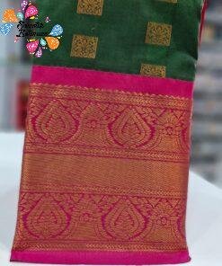 Hunter Green Premium Kanchi Semi Silk Saree