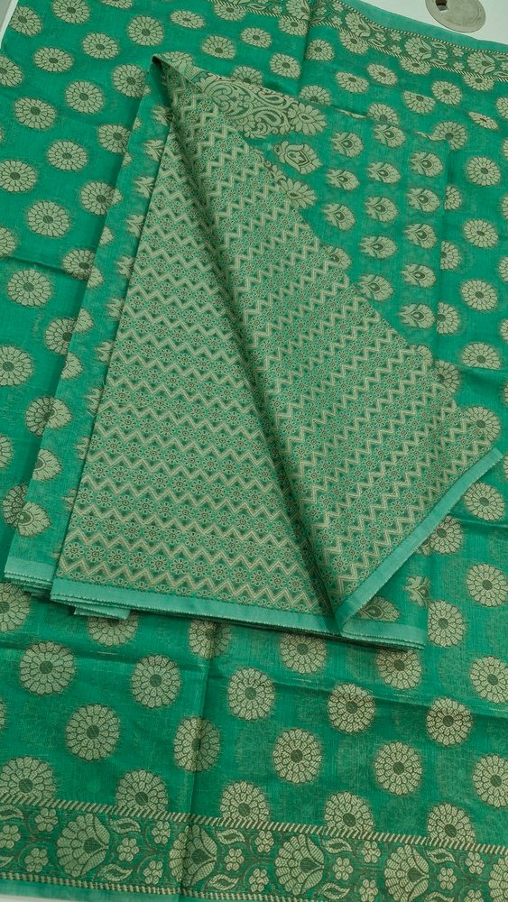 Peacock Green Pure Cotton Shalwar Material - Image 5