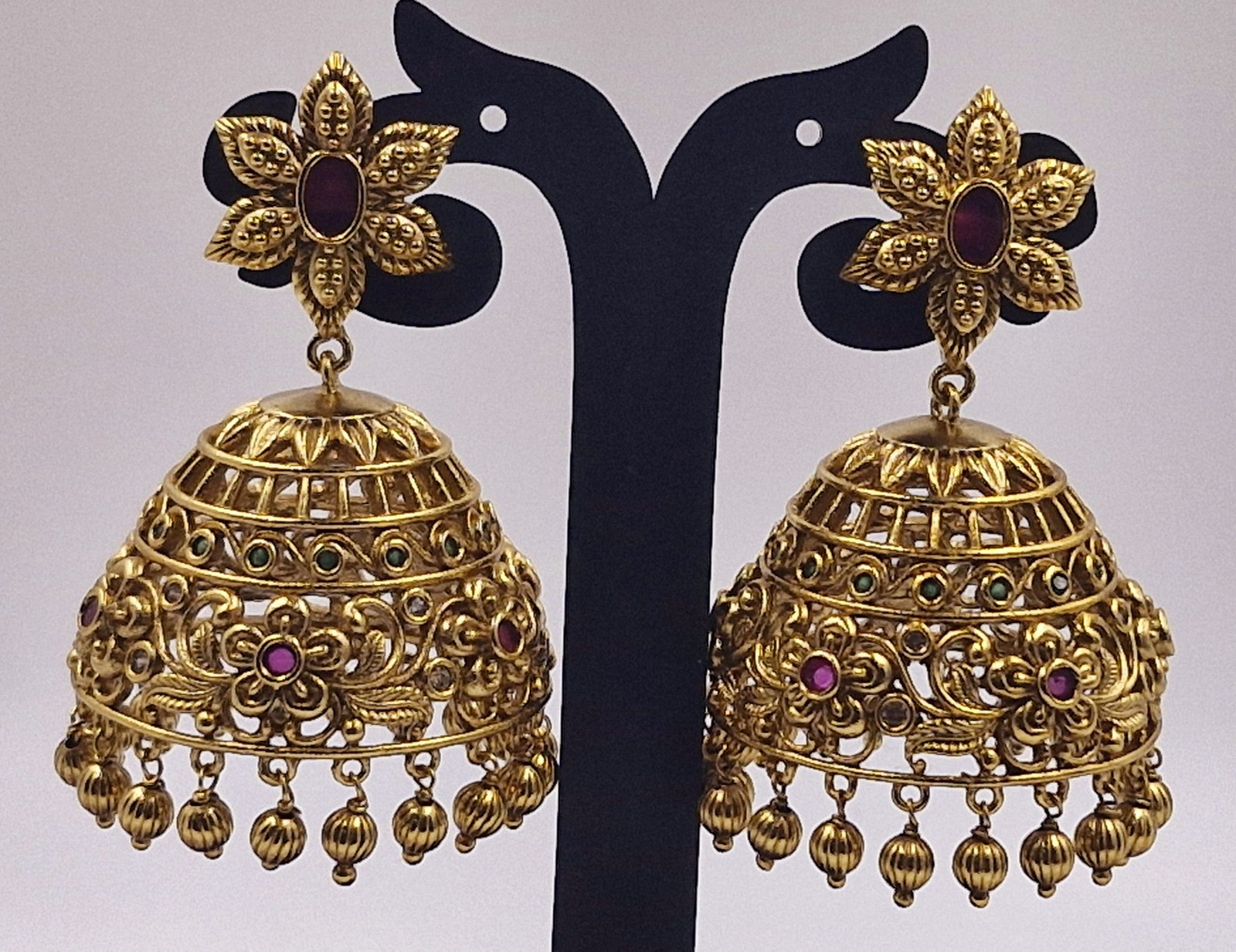 Flower Matte Finished Jhumkha Flower Matte Finished Jhumkha - Image 3