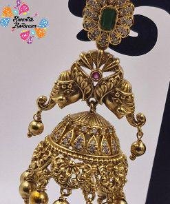 Flower With Peacock Designer Flower Matte Finished Jhumkha Flower With Peacock Designer Flower Matte Finished Jhumkha