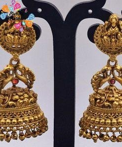 Lakshmi With Pearl Designer Matte Finished Jhumkha