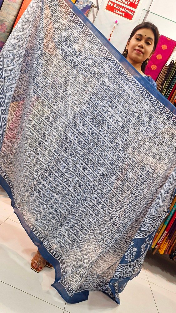 Premium Blue and White Colour Soft Cotton Ready Made Shalwar Suit - Image 8