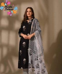 Premium Black and White Colour Soft Cotton Ready Made Shalwar Suit Premium Black and White Colour Soft Cotton Ready Made Shalwar Suit