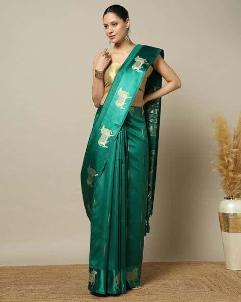 Premium Green Colour Pichwai Tussur Silk Saree Premium Green Colour Pichwai Tussur Silk Saree - Image 2