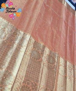 Light Orange Colour Golden Tissue Silk Saree Light Orange Colour Golden Tissue Silk Saree
