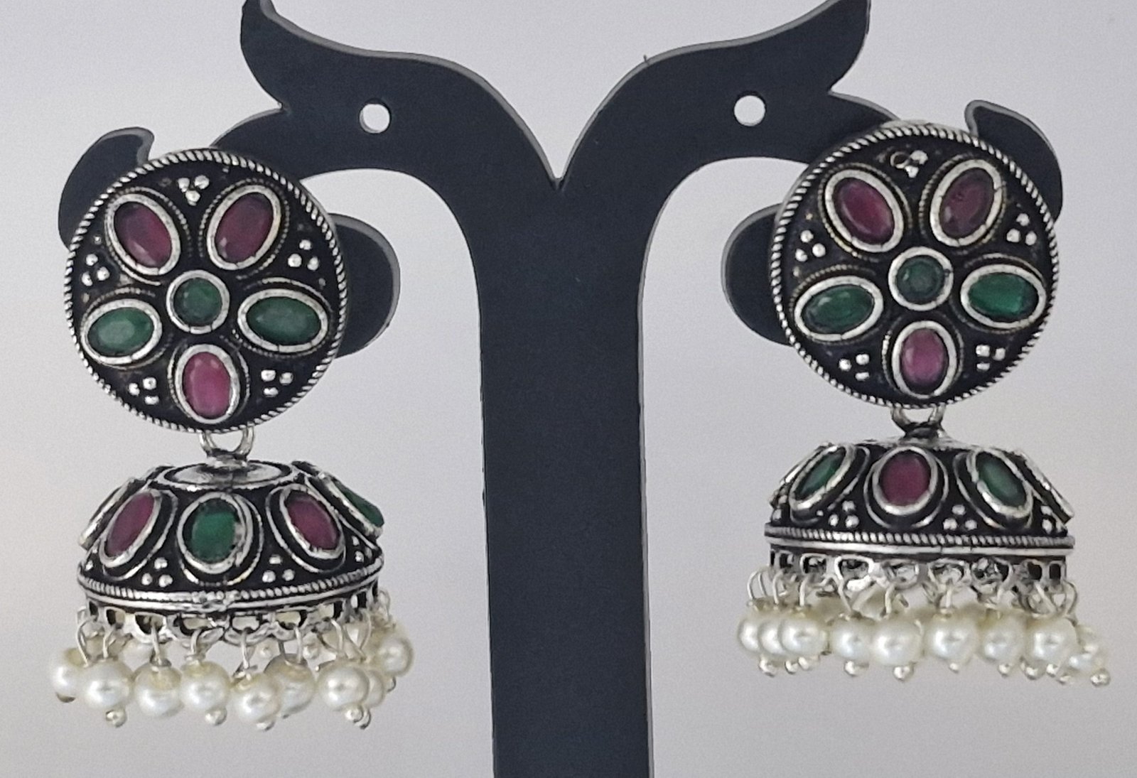 Oxidised Silver Jhumkha Oxidised Silver Jhumkha - Image 3