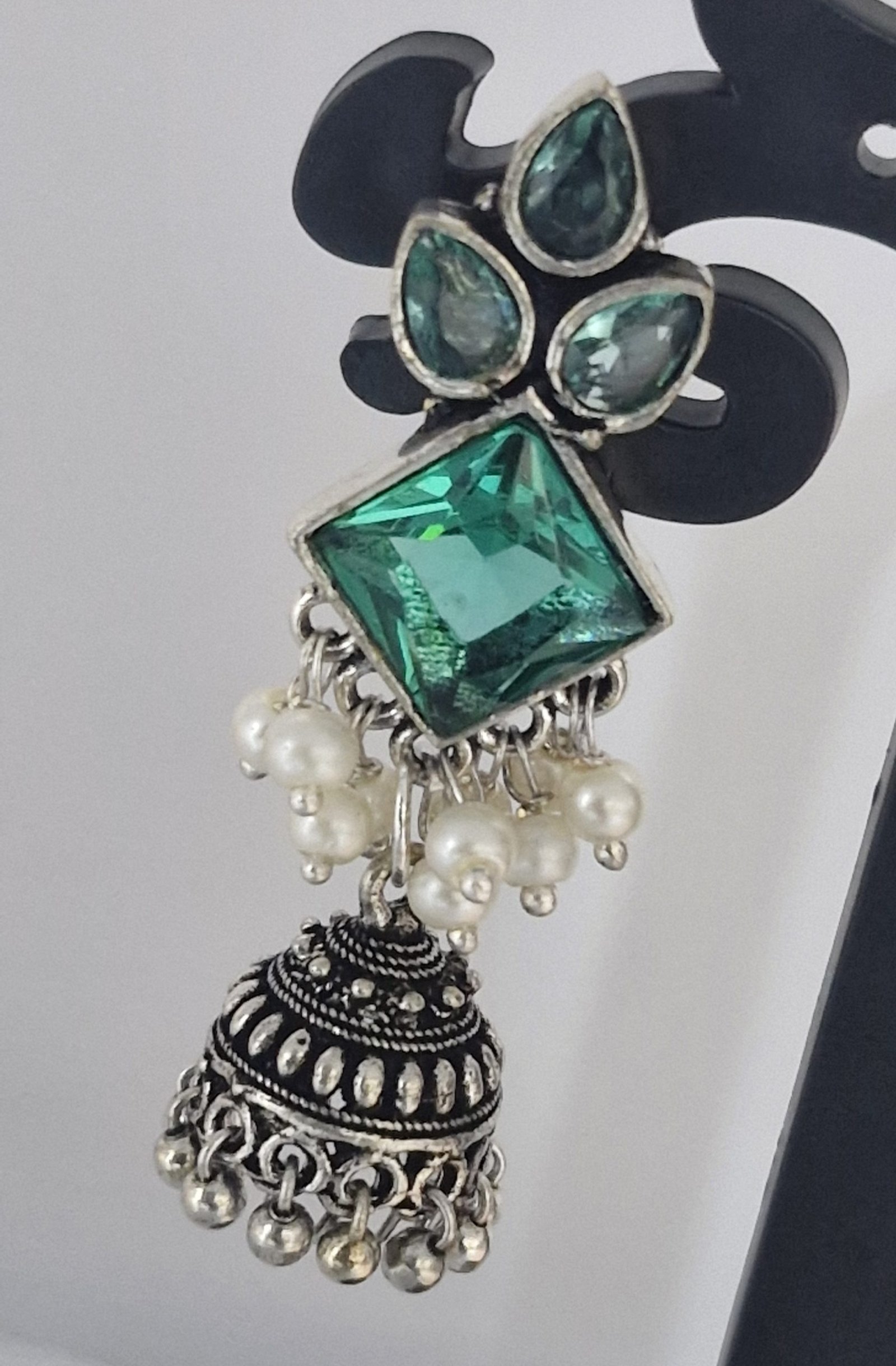 Oxidised Silver Jhumkha