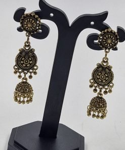 Floral Designer Oxidised Gold Jhumkha Floral Designer Oxidised Gold Jhumkha