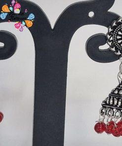 Floral Designer Oxidised Silver Jhumkha Floral Designer Oxidised Silver Jhumkha