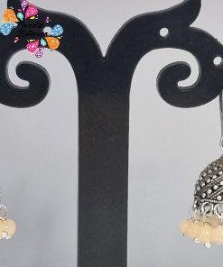 Floral Designer Oxidised Silver Jhumkha Floral Designer Oxidised Silver Jhumkha