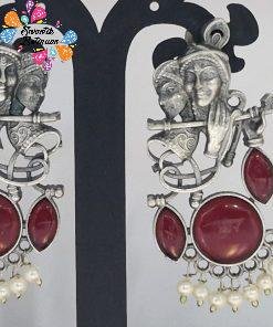 Radha Krishna Oxidized Silver Earrings Radha Krishna Oxidized Silver Earrings