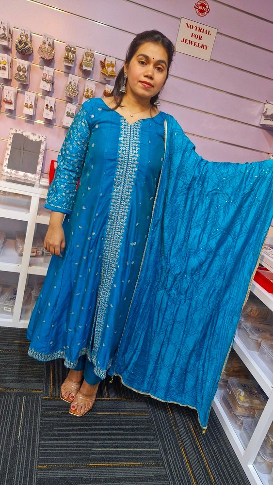 Blue Colour Ready Made Shalwar Suit Blue Colour Ready Made Shalwar Suit