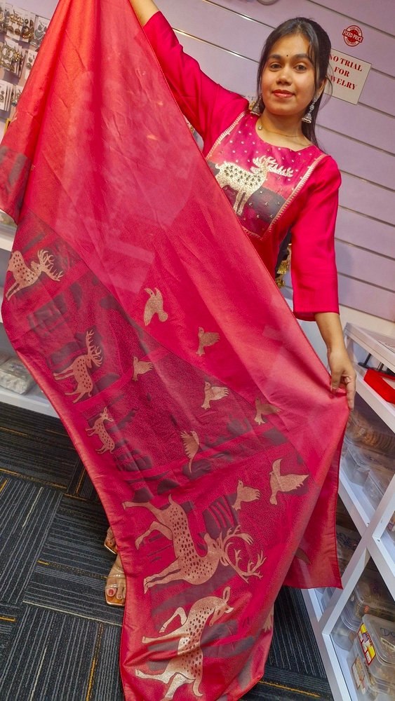 Pink Colour Roman Silk Ready Made Shalwar Suit Pink Colour Roman Silk Ready Made Shalwar Suit - Image 4