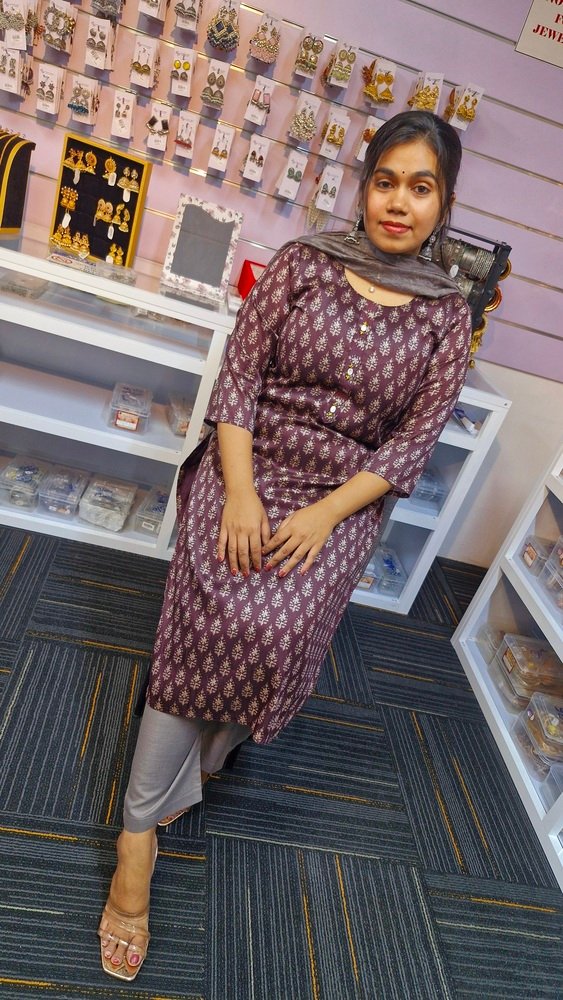 Coffee Brown Ready Made Shalwar Suit - Image 2