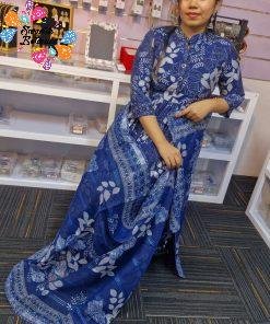 Blue and White Colour Ready Made Shalwar Suit Blue and White Colour Ready Made Shalwar Suit