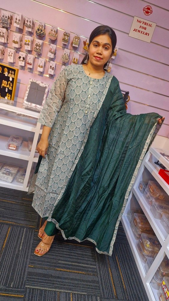Green Colour Assam Silk Ready Made Shalwar Suit