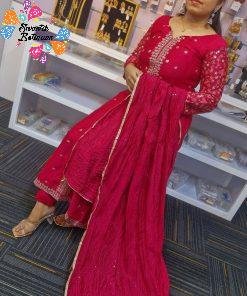 Pink Colour Ready Made Shalwar Suit