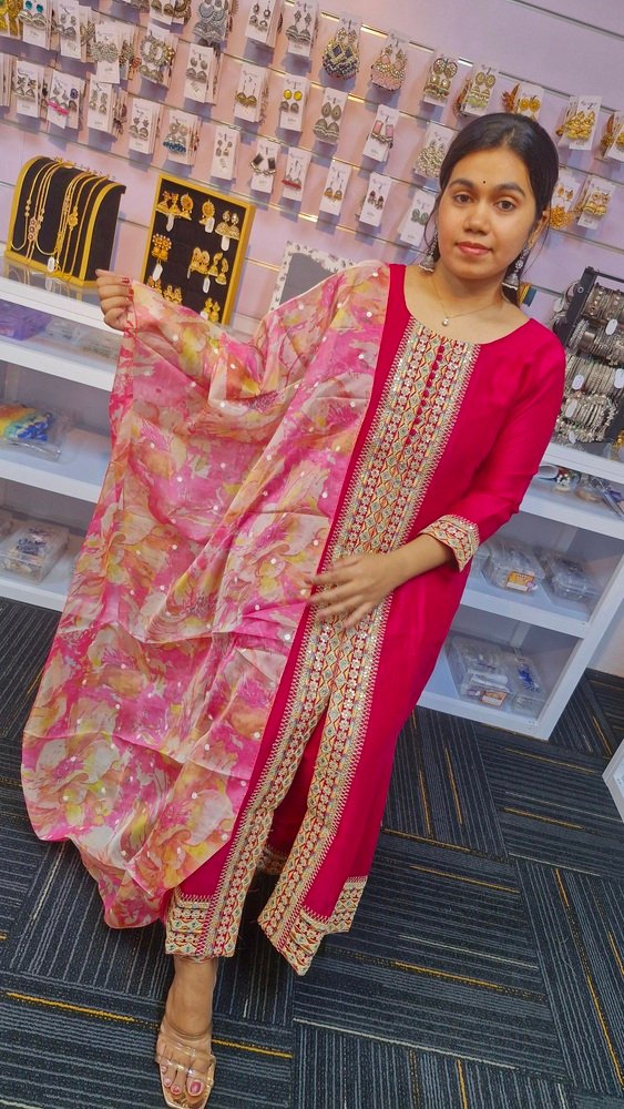 Pink Colour Ready-Made Shalwar Suit - Image 5