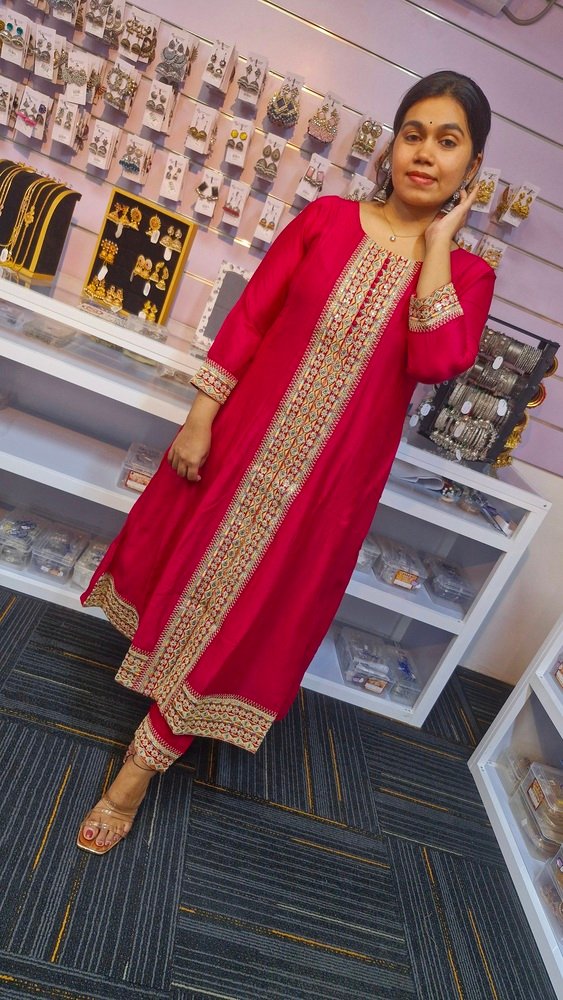 Pink Colour Ready-Made Shalwar Suit - Image 2