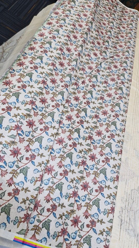 Elephant Designer Semi Chanderi Silk Saree With Applique Work - Image 6