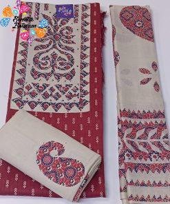 Maroon and Butter Colour Floral Designer Premium Heavy Rayon Shalwar Material