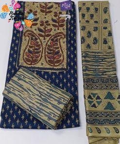 Blue and Butter Colour Floral Designer Premium Heavy Rayon Shalwar Material