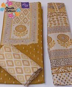 Yellow and White Colour Floral Designer Premium Heavy Rayon Shalwar Material