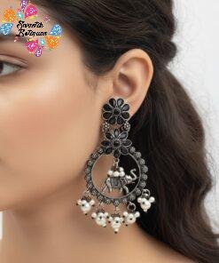 Silver Oxidised Earrings