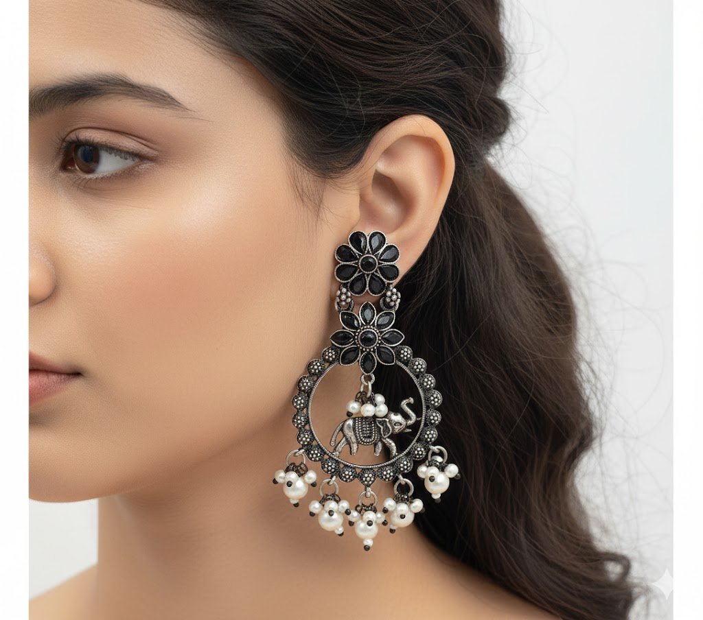 Silver Oxidised Earrings Silver Oxidised Earrings