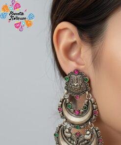 Maha Lakshmi German Silver Earring