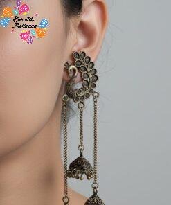 Oxidised Gold Earrings