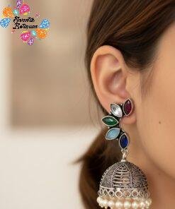 Oxidised Silver Jhumkha