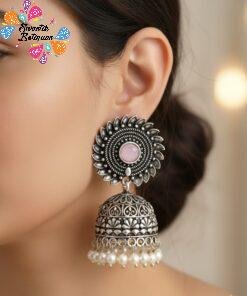 Oxidised Silver Jhumkha