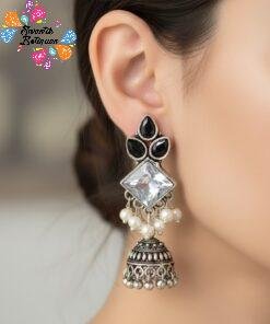 Oxidised Silver Jhumkha