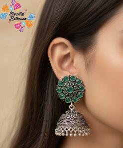 Oxidised Silver Jhumkha