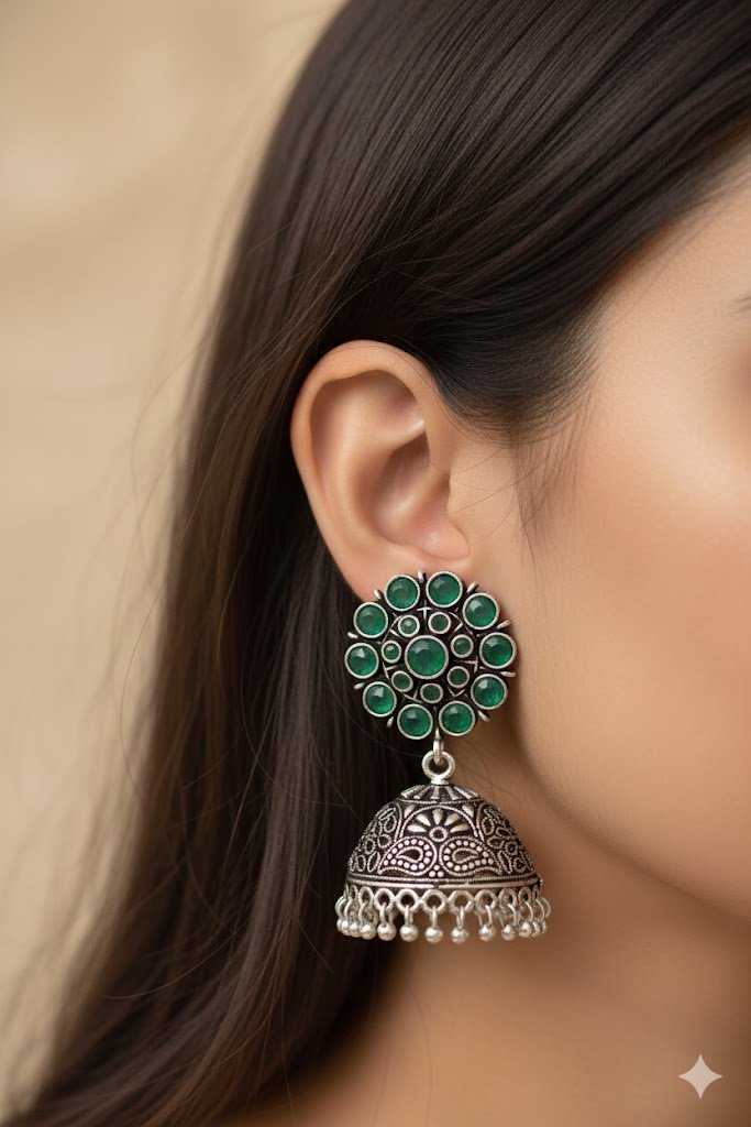 Oxidised Silver Jhumkha Oxidised Silver Jhumkha