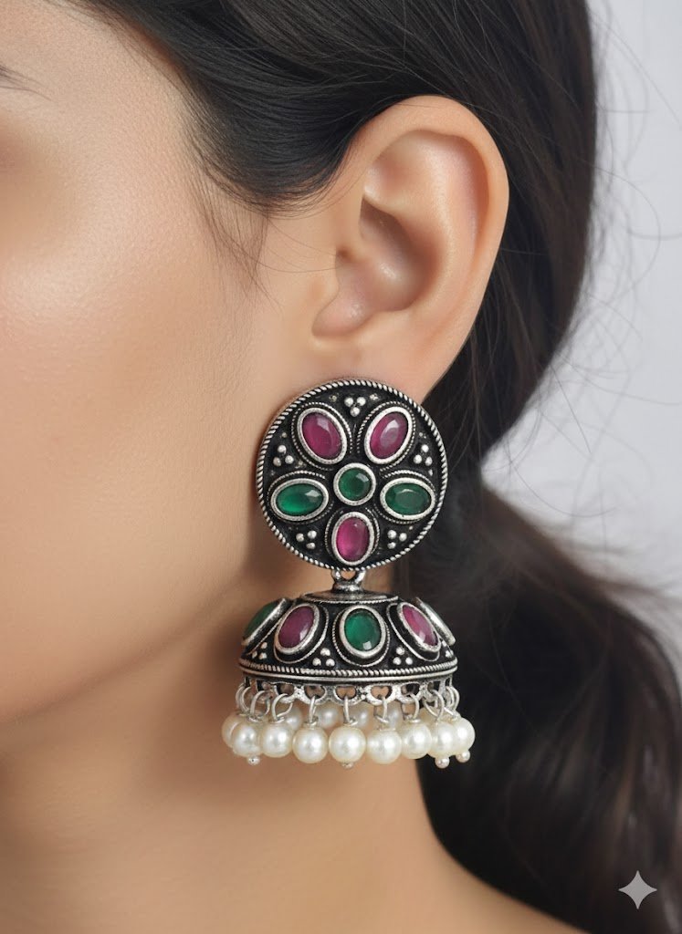 Oxidised Silver Jhumkha Oxidised Silver Jhumkha