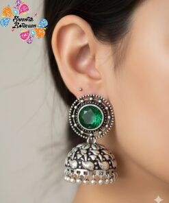 Oxidised Silver Jhumkha