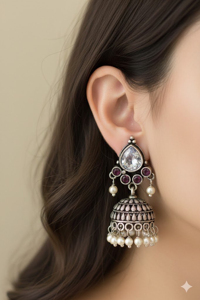 Oxidised Silver Jhumkha Oxidised Silver Jhumkha