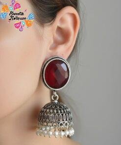 Oxidised Silver Jhumkha