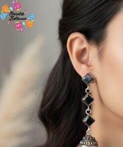 Oxidised Silver Jhumkha