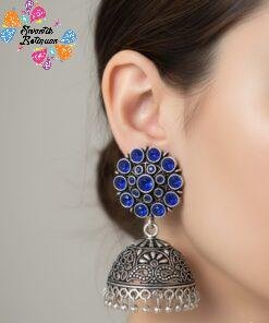 Oxidised Silver Jhumkha