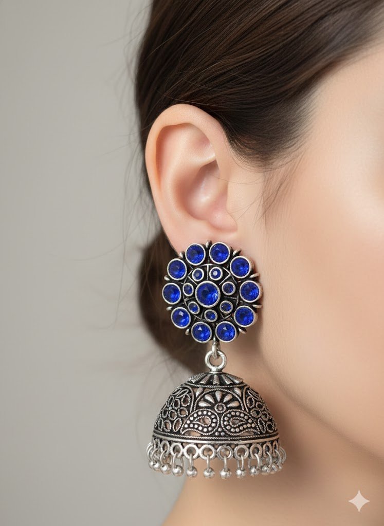 Oxidised Silver Jhumkha Oxidised Silver Jhumkha