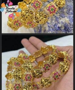 Lakshmi With Flower Designer Matte Finished Bangle set Lakshmi With Flower Designer Matte Finished Bangle set